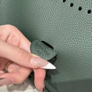 Hermes Evelyne 29 CM Bag Handmade In Taurillon Clemence Leather Gold Hardware 65 Vert Moyen - Image 13