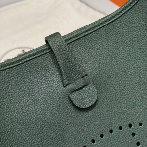 Hermes Evelyne 29 CM Bag Handmade In Taurillon Clemence Leather Gold Hardware 65 Vert Moyen - Image 10
