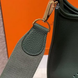 Hermes Evelyne 29 CM Bag Handmade In Taurillon Clemence Leather Gold Hardware 65 Vert Moyen - Image 3