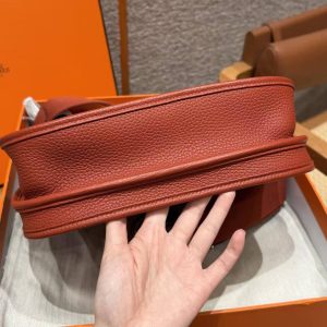 Hermes Evelyne 29 CM Bag Handmade In Taurillon Clemence Leather Silver Hardware 6C Cuivre - Image 13