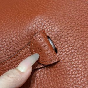 Hermes Evelyne 29 CM Bag Handmade In Taurillon Clemence Leather Silver Hardware 6C Cuivre - Image 8
