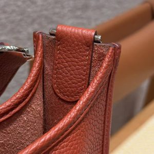 Hermes Evelyne 29 CM Bag Handmade In Taurillon Clemence Leather Silver Hardware 6C Cuivre - Image 7