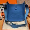 Hermes Evelyne 29 CM Bag Handmade In Taurillon Clemence Leather Gold Hardware 71 Blue France