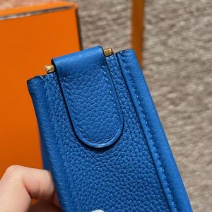 Hermes Evelyne 29 CM Bag Handmade In Taurillon Clemence Leather Gold Hardware 71 Blue France - Image 5