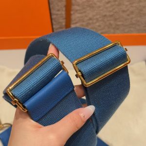 Hermes Evelyne 29 CM Bag Handmade In Taurillon Clemence Leather Gold Hardware 71 Blue France - Image 4