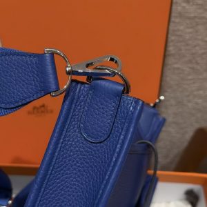 Hermes Evelyne 29 CM Bag Handmade In Taurillon Clemence Leather Silver Hardware 7T Blue Electric - Image 9