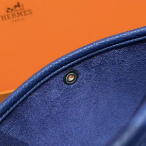 Hermes Evelyne 29 CM Bag Handmade In Taurillon Clemence Leather Silver Hardware 7T Blue Electric - Image 5