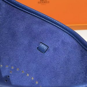 Hermes Evelyne 29 CM Bag Handmade In Taurillon Clemence Leather Silver Hardware 7T Blue Electric - Image 3