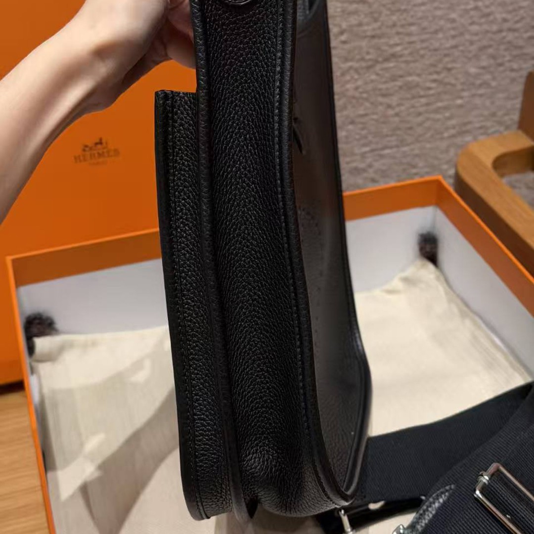 Hermes Evelyne 29 CM Bag Handmade In Taurillon Clemence Leather Silver Hardware 89 Nior - Image 15