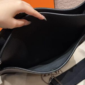 Hermes Evelyne 29 CM Bag Handmade In Taurillon Clemence Leather Silver Hardware 89 Nior - Image 12