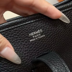 Hermes Evelyne 29 CM Bag Handmade In Taurillon Clemence Leather Silver Hardware 89 Nior - Image 11