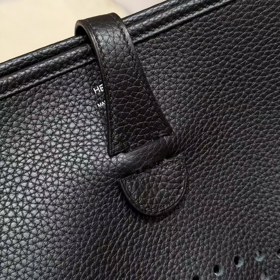 Hermes Evelyne 29 CM Bag Handmade In Taurillon Clemence Leather Silver Hardware 89 Nior - Image 9