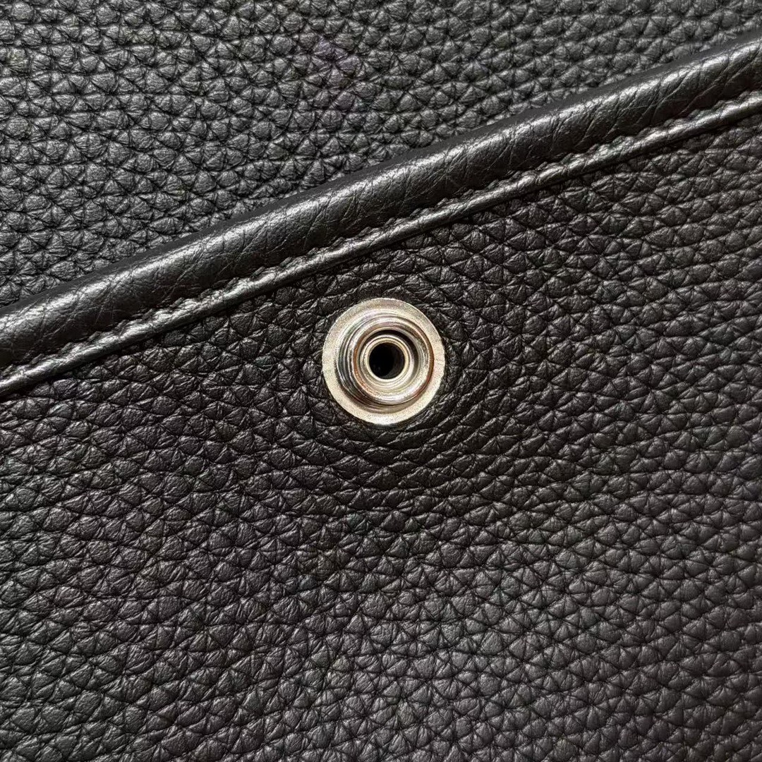 Hermes Evelyne 29 CM Bag Handmade In Taurillon Clemence Leather Silver Hardware 89 Nior - Image 7