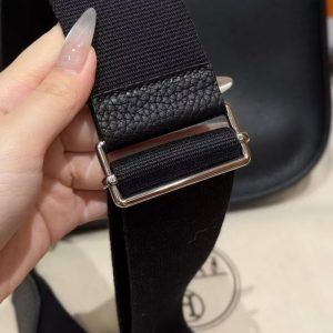 Hermes Evelyne 29 CM Bag Handmade In Taurillon Clemence Leather Silver Hardware 89 Nior - Image 3