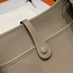 Hermes Evelyne 29 CM Bag Handmade In Taurillon Clemence Leather Silver Hardware 8Q Beige Marfa - Image 8