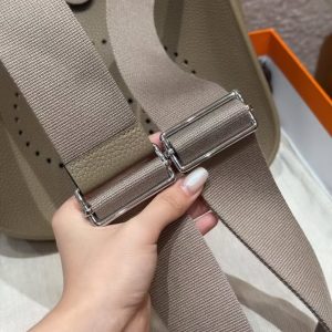 Hermes Evelyne 29 CM Bag Handmade In Taurillon Clemence Leather Silver Hardware 8Q Beige Marfa - Image 3