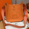 Hermes Evelyne 29 CM Bag Handmade In Taurillon Clemence Leather Gold Hardware 93 Orange