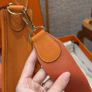 Hermes Evelyne 29 CM Bag Handmade In Taurillon Clemence Leather Gold Hardware 93 Orange - Image 12