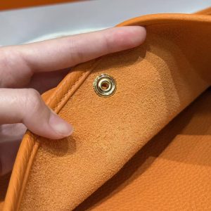 Hermes Evelyne 29 CM Bag Handmade In Taurillon Clemence Leather Gold Hardware 93 Orange - Image 10