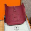 Hermes Evelyne 29 CM Bag Handmade In Taurillon Clemence Leather Silver Hardware B5 Ruby