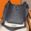 Hermes Evelyne 29 CM Bag Handmade In Taurillon Clemence Leather Silver Hardware H0 Girs Misty