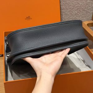 Hermes Evelyne 29 CM Bag Handmade In Taurillon Clemence Leather Silver Hardware H0 Girs Misty - Image 16