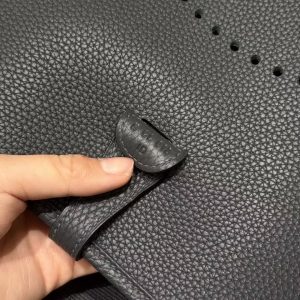 Hermes Evelyne 29 CM Bag Handmade In Taurillon Clemence Leather Silver Hardware H0 Girs Misty - Image 12