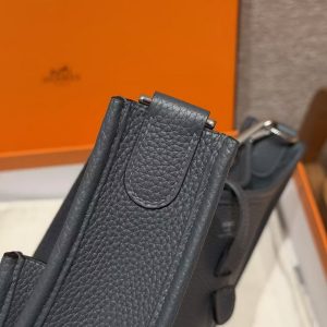 Hermes Evelyne 29 CM Bag Handmade In Taurillon Clemence Leather Silver Hardware H0 Girs Misty - Image 10