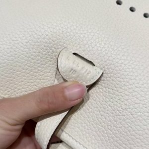 Hermes Evelyne 29 CM Bag Handmade In Taurillon Clemence Leather Gold Hardware I2 Nata - Image 9