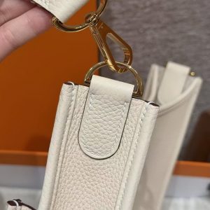 Hermes Evelyne 29 CM Bag Handmade In Taurillon Clemence Leather Gold Hardware I2 Nata - Image 6