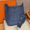Hermes Evelyne 29 CM Bag Handmade In Taurillon Clemence Leather Silver Hardware R2 Blue Agate