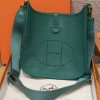 Hermes Evelyne 29 CM Bag Handmade In Taurillon Clemence Leather Gold Hardware U4 Vert Vertigo