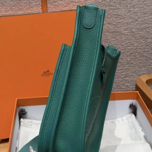 Hermes Evelyne 29 CM Bag Handmade In Taurillon Clemence Leather Gold Hardware U4 Vert Vertigo - Image 19