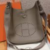 Hermes Evelyne 33 CM Bag Handmade In Taurillon Clemence Leather Silver Hardware 18 Etoupe