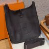 Hermes Evelyne 33 CM Bag Handmade In Taurillon Clemence Leather Sliver Hardware 46 Ebene