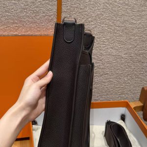 Hermes Evelyne 33 CM Bag Handmade In Taurillon Clemence Leather Sliver Hardware 46 Ebene - Image 19