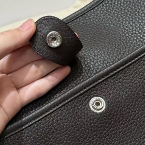 Hermes Evelyne 33 CM Bag Handmade In Taurillon Clemence Leather Sliver Hardware 46 Ebene - Image 10