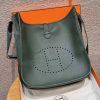 Hermes Evelyne 33 CM Bag Handmade In Taurillon Clemence Leather Gold Hardware 65 Vert Moyen