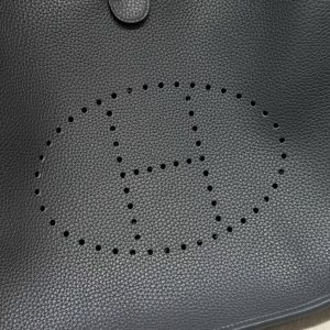 Hermes Evelyne 33 CM Bag Handmade In Taurillon Clemence Leather Silver Hardware 85 Ardoise - Image 7