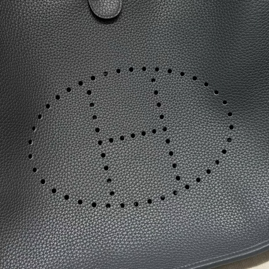 Hermes Evelyne 33 CM Bag Handmade In Taurillon Clemence Leather Silver Hardware 85 Ardoise - Image 7
