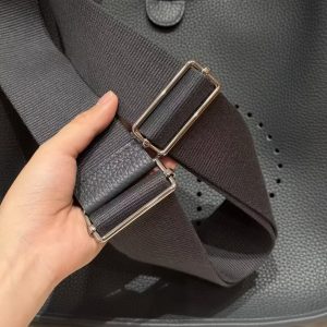 Hermes Evelyne 33 CM Bag Handmade In Taurillon Clemence Leather Silver Hardware 85 Ardoise - Image 5