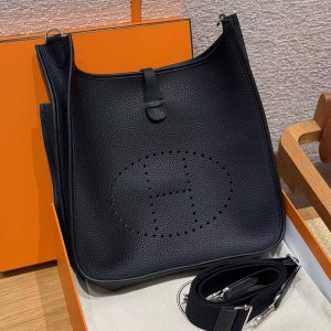 Hermes Evelyne 33 CM Bag Handmade In Taurillon Clemence Leather Sliver Hardware 89 Nior