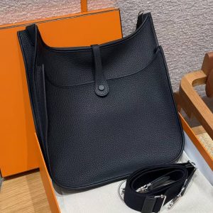 Hermes Evelyne 33 CM Bag Handmade In Taurillon Clemence Leather Sliver Hardware 89 Nior - Image 2