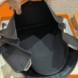 Hermes Evelyne 33 CM Bag Handmade In Taurillon Clemence Leather Sliver Hardware 89 Nior - Image 13