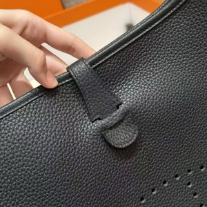 Hermes Evelyne 33 CM Bag Handmade In Taurillon Clemence Leather Sliver Hardware 89 Nior - Image 8