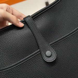 Hermes Evelyne 33 CM Bag Handmade In Taurillon Clemence Leather Sliver Hardware 89 Nior - Image 6