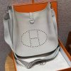 Hermes Evelyne 33 CM Bag Handmade In Taurillon Clemence Leather Silver Hardware 8L Beton