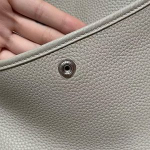 Hermes Evelyne 33 CM Bag Handmade In Taurillon Clemence Leather Silver Hardware 8L Beton - Image 3