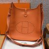 Hermes Evelyne 33 CM Bag Handmade In Taurillon Clemence Leather Silver Hardware 93 Orange