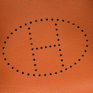 Hermes Evelyne 33 CM Bag Handmade In Taurillon Clemence Leather Silver Hardware 93 Orange - Image 7